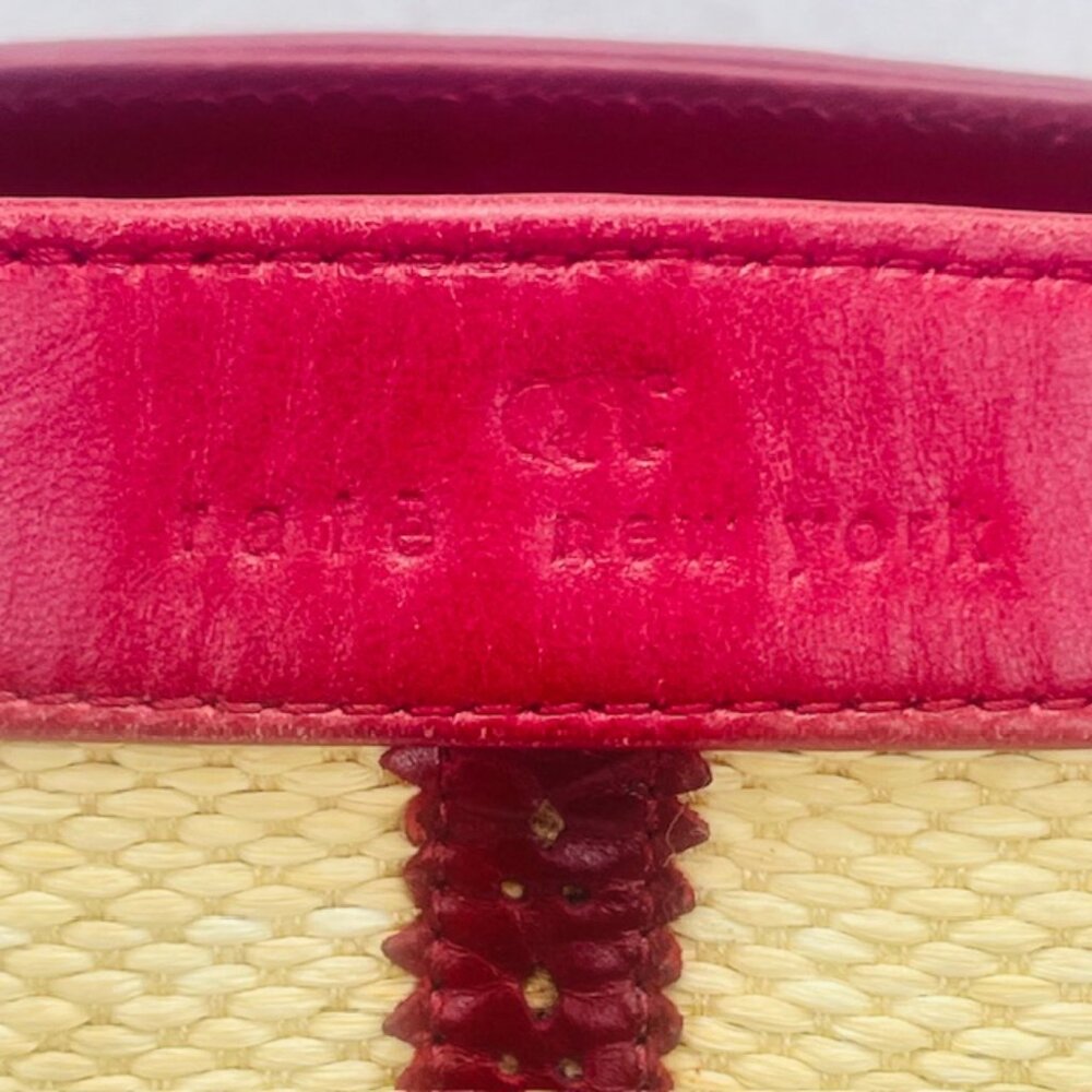 Rafe New York Tote Satchel Bag - Red Tan 16" X 11" - Picture 2 of 16